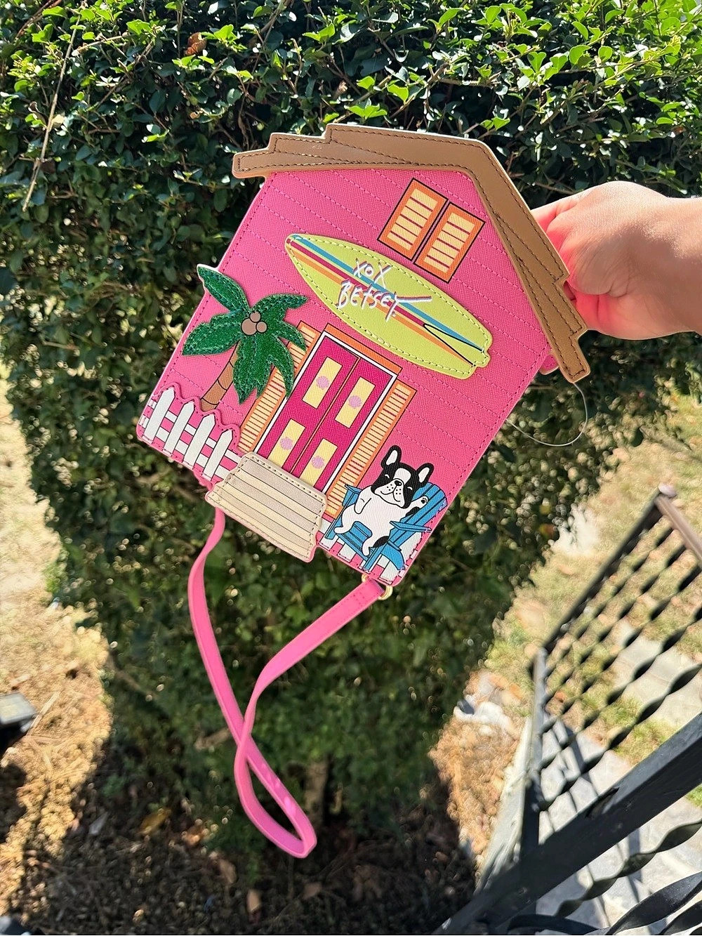 Betsey Johnson Pink Novelty Crossbody Bag Like New